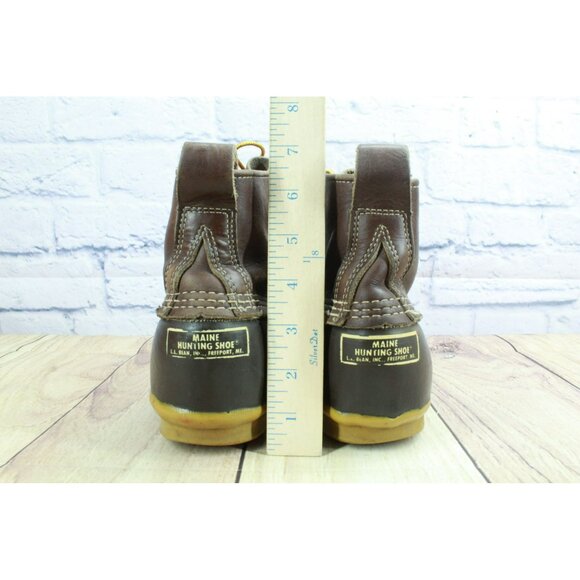 Vintage LL Bean Dark Brown Leather Unlined Hunting Ankle Duck Boots Size 9 M main image 9
